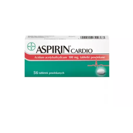 Aspirin cardio 100 mg 56 tabletek leki przeciwzakrzepowe BAYER SP. Z O.O.