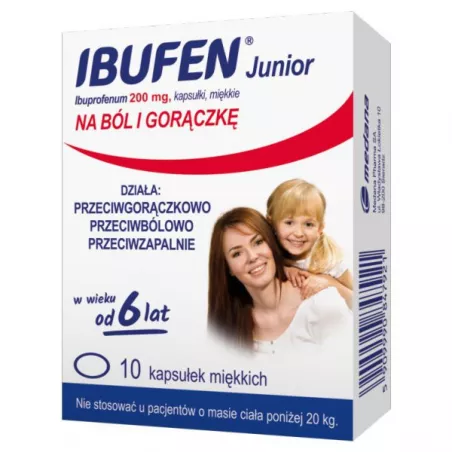 Ibufen Junior 200mg 10 kapsułek ( data ważności 30.10.2024 r. ) tabletki przeciwbólowe ZAKŁADY FARMACEUTYCZNE POLPHARMA S.A.