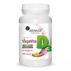 Aliness Witamina D3 2000 j.m. Vegan naturalna 120 kapsułek witamina D Aliness