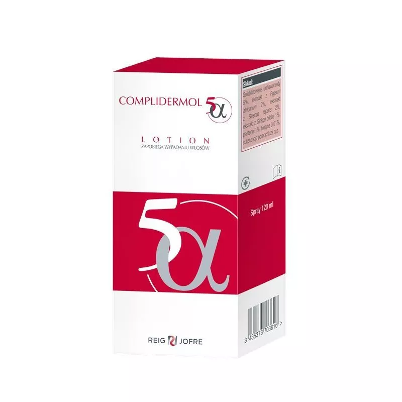 Reig Jofre COMPLIDERMOL 5alfa Lotion  120 ml — Składniki i ocena