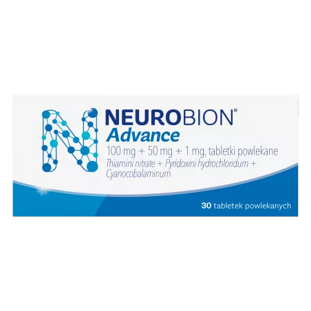 Neurobion Advance 100mg+50mg+1mg x 30 tabletek witaminy z grupy B PROCTER & GAMBLE HEALTH POLAND SPÓŁKA Z O.O.