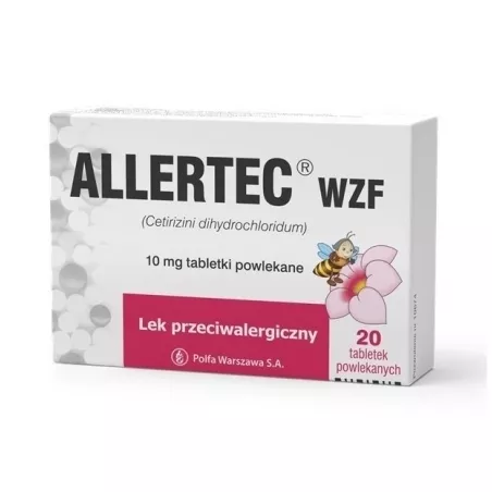 Allertec WZF tbl-p 10 mg x 20 tabletek tabletki na alergię WARSZAWSKIE ZAKŁ.FARM. POLFA S.A.
