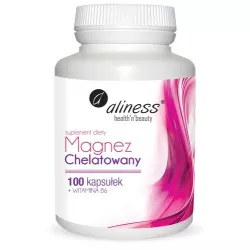 Aliness Magnez chelatowany +B6 100 kapsułek witaminy z grupy B Aliness