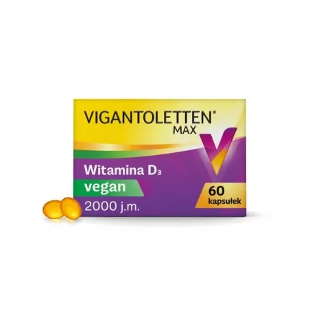 Vigantoletten Max Vegan x 60 kapsułek witamina D PROCTER & GAMBLE HEALTH POLAND SPÓŁKA Z O.O.