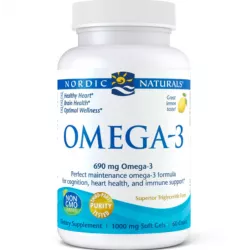 Nordic Naturals Omega 3 cytrynowy smak, 690 mg Omega, 60 kapsułek trany i oleje Nordic Naturals