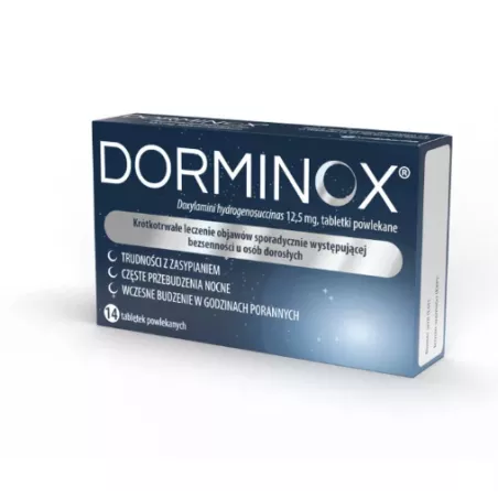 Dorminox tabletki powlekane 12,5 mg x 14 tabletek Spokój i Sen ZAKŁADY FARMACEUTYCZNE POLPHARMA S.A.