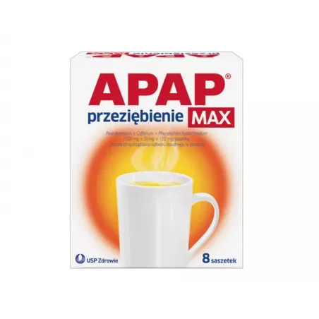 APAP przeziębienie Max 1 g+50 mg+12,2 x 8 saszetek leki na gorączkę US PHARMACIA SP. Z O.O.