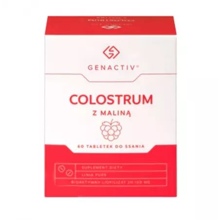Colostrum Genactiv z maliną x 60 tabletek do ssania colostrum Genactiv