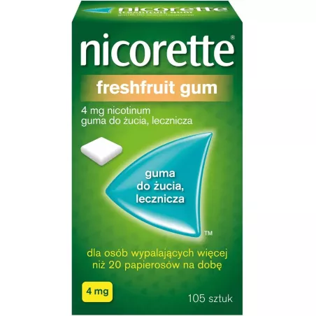 Nicorette FreshFruit Gum 4 mg x 105 sztuk leki na rzucenie palenia MCNEIL HEALTHCARE (IRELAND) LIMITED