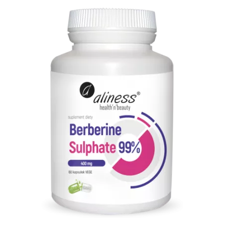 Aliness Berberine Sulphate 99% 400 mg 60 kapsułek antyoksydanty Aliness