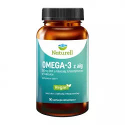 NATURELL Omega-3 z alg x 90 kapsułek ( data ważności 10.07.2024 r.) kwasy omega NATURELL POLSKA S.A.