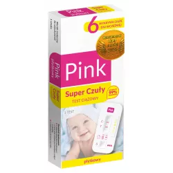 Hydrex Test ciążowy Pink Super Czuły płytkowy x 1 sztuka rzadka sprzedaż HYDREX DIAGNOSTICS SP. Z O.O.SP.K.