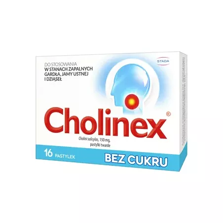 Cholinex pastylki 0.15 g bez cukru x 16 sztuk leki na ból gardła i chrypkę GLAXOSMITHKLINE CONSUMER HEALTHCARE SP. Z O.O.