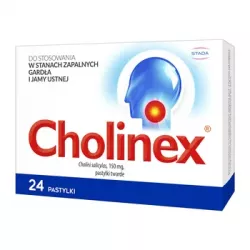 Cholinex pastylki 150 mg x 24 tabletek leki na ból gardła i chrypkę GLAXOSMITHKLINE CONSUMER HEALTHCARE SP. Z O.O.