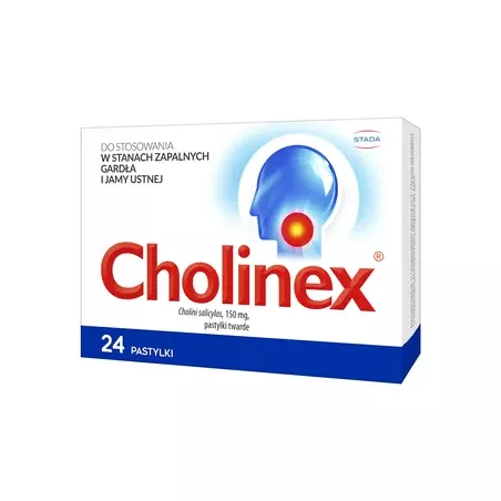 Cholinex pastylki 150mg x 24 tabletek ( data ważności 31.01.2024 ) leki na ból gardła i chrypkę GLAXOSMITHKLINE CONSUMER HEAL...