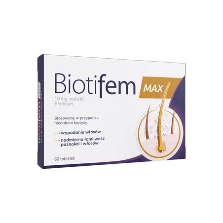 Biotifem Max 10 mg x 60 tabletek Skóra Włosy i paznokcie NP PHARMA SP. Z O.O.