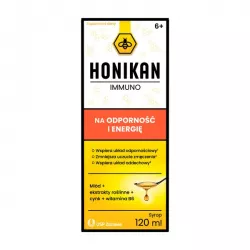Honikan Immuno syrop 120 ml ( data ważności 30.11.2024 ) naturalne preparaty na odporność USP ZDROWIE SP. Z O.O