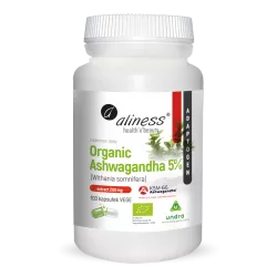 Aliness ASHWAGANDHA 5% KSM-66 200 mg x 100 kapsułek ashwagandha Aliness