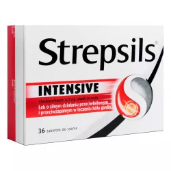 Strepsils Intensive x 36 tabletek leki na ból gardła i chrypkę RECKITT BENCKISER POLAND S.A.
