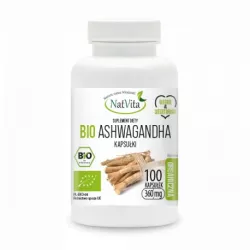 NatVita Ashwagandha BIO 360mg 100 kapsułek ashwagandha NatVita