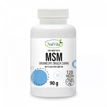 NatVita MSM siarka organiczna 750mg 120 tabletek wzmocnienie NatVita