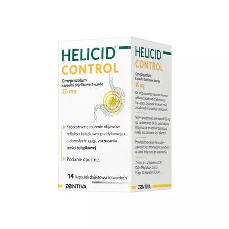 Helicid 10 Control kapsułki 10 mg x 14 kapsułek wrzody żołądka, zgaga, refluks ZENTIVA K.S.