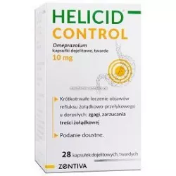 Helicid 10 Control kapsułki 10 mg x 28 kapsułek wrzody żołądka, zgaga, refluks ZENTIVA K.S.