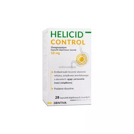 Helicid 10 Control kapsułki 10 mg x 28 kapsułek wrzody żołądka, zgaga, refluks ZENTIVA K.S.