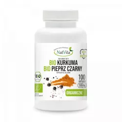 NatVita Bio Kurkuma+Pieprz czarny 550mg 100 kapsułek antyoksydanty NatVita