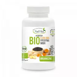 NatVita Kurkuma+Imbir+Piperyna 500mg 60 tabletek antyoksydanty NatVita
