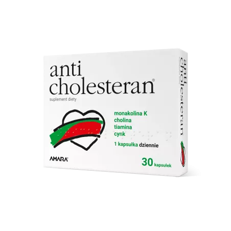 Anticholesteran 30 kapsułek leki i suplementy na cholesterol ZAKŁAD FARMACEUTYCZNY AMARA SP. Z O.O.