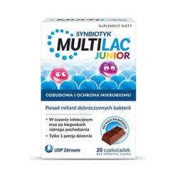 Multilac Junior czekoladka 20 sztuk ( data ważności 17.06.2025 ) odporność dziecka USP ZDROWIE SP. Z O.O