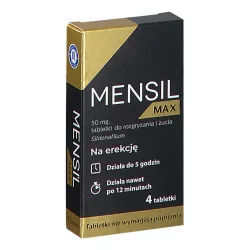 Mensil MAX do rozgryzienia i żucia 50mg x 4 tabletki mężczyźni PRZEDSIĘBIORSTWO PRODUKCJI FARMACEUTYCZNEJ HASCO-LEK S.A.