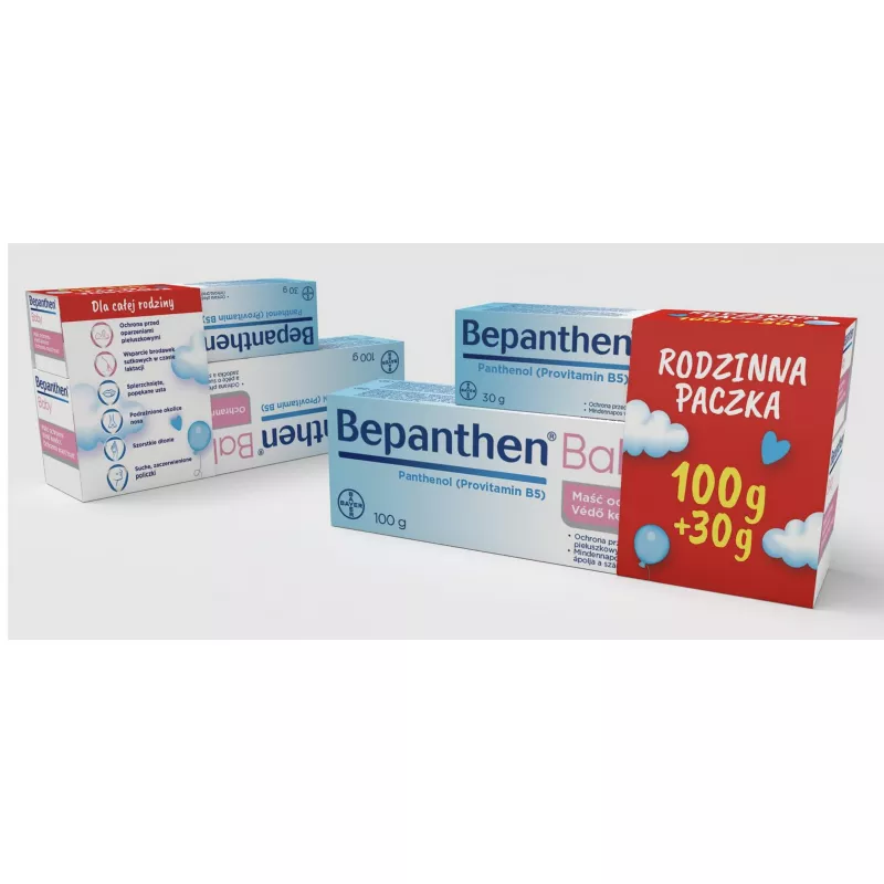 BAYER SP. Z O.O. Bepanthen Baby 100g + 30g maść x 1 zestaw — Składniki i ocena