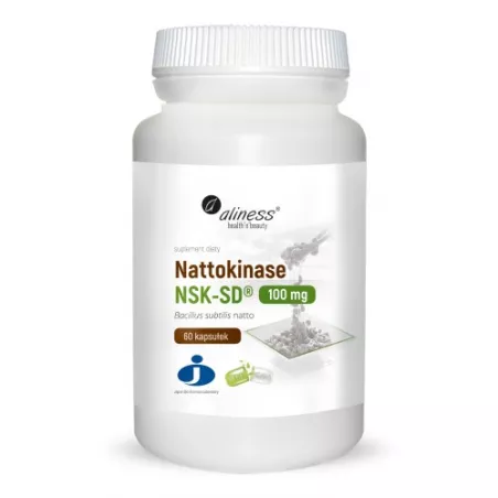 Aliness Nattokinase NSK-SD 100 mg x 60 kapsułek leki i suplementy na cholesterol Aliness