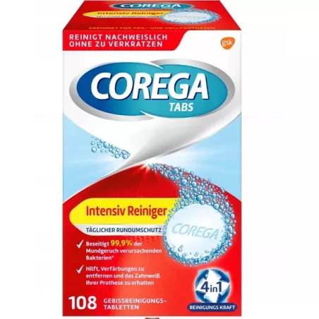 Corega tabs 108 tabletek kremy akcesoria do protez GLAXOSMITHKLINE CONSUMER HEALTHCARE SP. Z O.O.