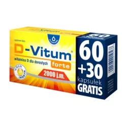 D-Vitum Forte 2000 j.m. 90 kapsułek (60+30) witamina D OLEOFARM SP. Z O.O.