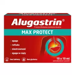 Alugastrin Max Protect zawiesina doustna x 10 saszetek ( data ważności 30.11.2025 ) wrzody żołądka, zgaga, refluks BIOFARM SP...