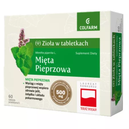 Mięta Pieprzowa 60 tabletek niestrawność ZAKŁ. FARM. COLFARM