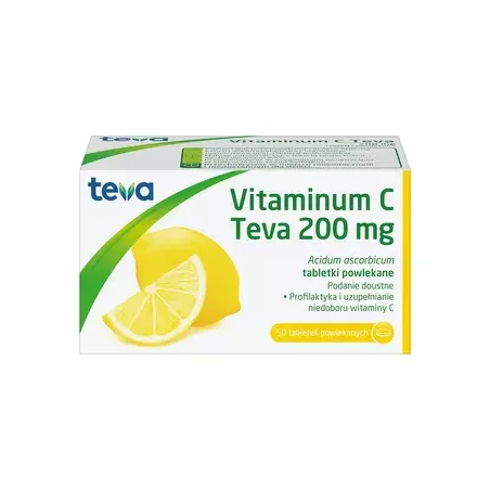 Vitaminum C Teva 200mg x 50 tabletek witamina C TEVA PHARMACEUTICALS POLSKA SP. Z O. O.