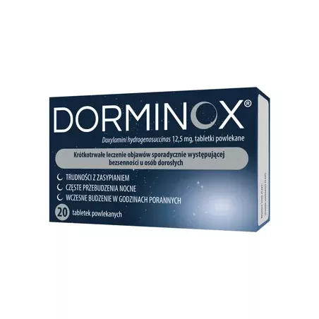 Dorminox 12,5 mg x 20 tabletek Spokój i Sen ZAKŁADY FARMACEUTYCZNE POLPHARMA S.A.