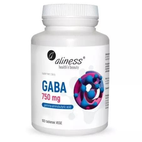 Aliness Gaba 750mg x 100 tabletek Spokój i Sen Aliness