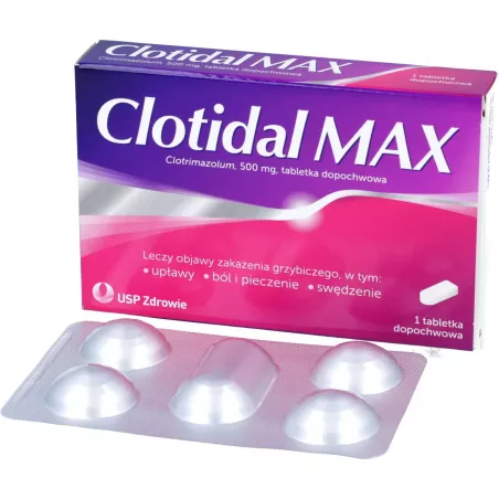 Clotidal MAX 500 mg x 1 tabletka dopochwowa infekcje intymne US PHARMACIA SP. Z O.O.