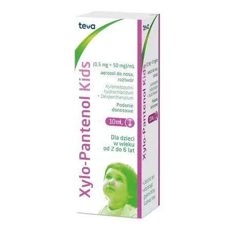 Xylo-Pantenol Kids areozol do nosa dla dzieci x 10 ml katar TEVA PHARMACEUTICALS POLSKA SP. Z O. O.