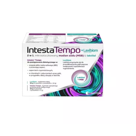 Intesta Tempo + Laxibiom 10 (5+5) saszetek preparaty na jelito drażliwe BIOLEK SP. Z O.O. Intesta Tempo + Laxibiom 10 (5+5) saszetek preparaty na jelito drażliwe BIOLEK SP. Z O.O.