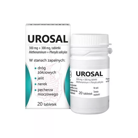 Urosal tabletki 300mg+300mg x 20 tabletek infekcje VIS - ZAKŁADY CHEMICZNO - FARMACEUTYCZNE SP. Z O.O.