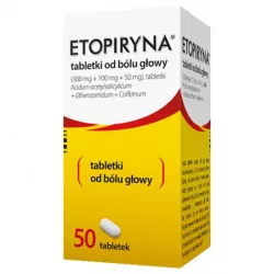 Etopiryna tabletki 300mg+50mg+100m x 50 tabletek tabletki przeciwbólowe ZAKŁADY FARMACEUTYCZNE POLPHARMA S.A.
