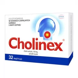 Cholinex pastylki 150 mg x 32 tabletki leki na ból gardła i chrypkę GLAXOSMITHKLINE CONSUMER HEALTHCARE SP. Z O.O.
