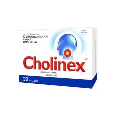 Cholinex pastylki 150 mg x 32 tabletki leki na ból gardła i chrypkę GLAXOSMITHKLINE CONSUMER HEALTHCARE SP. Z O.O.