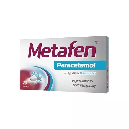 Metafen Paracetamol 500 mg x 20 tabletek leki na gorączkę ZAKŁADY FARMACEUTYCZNE POLPHARMA S.A.